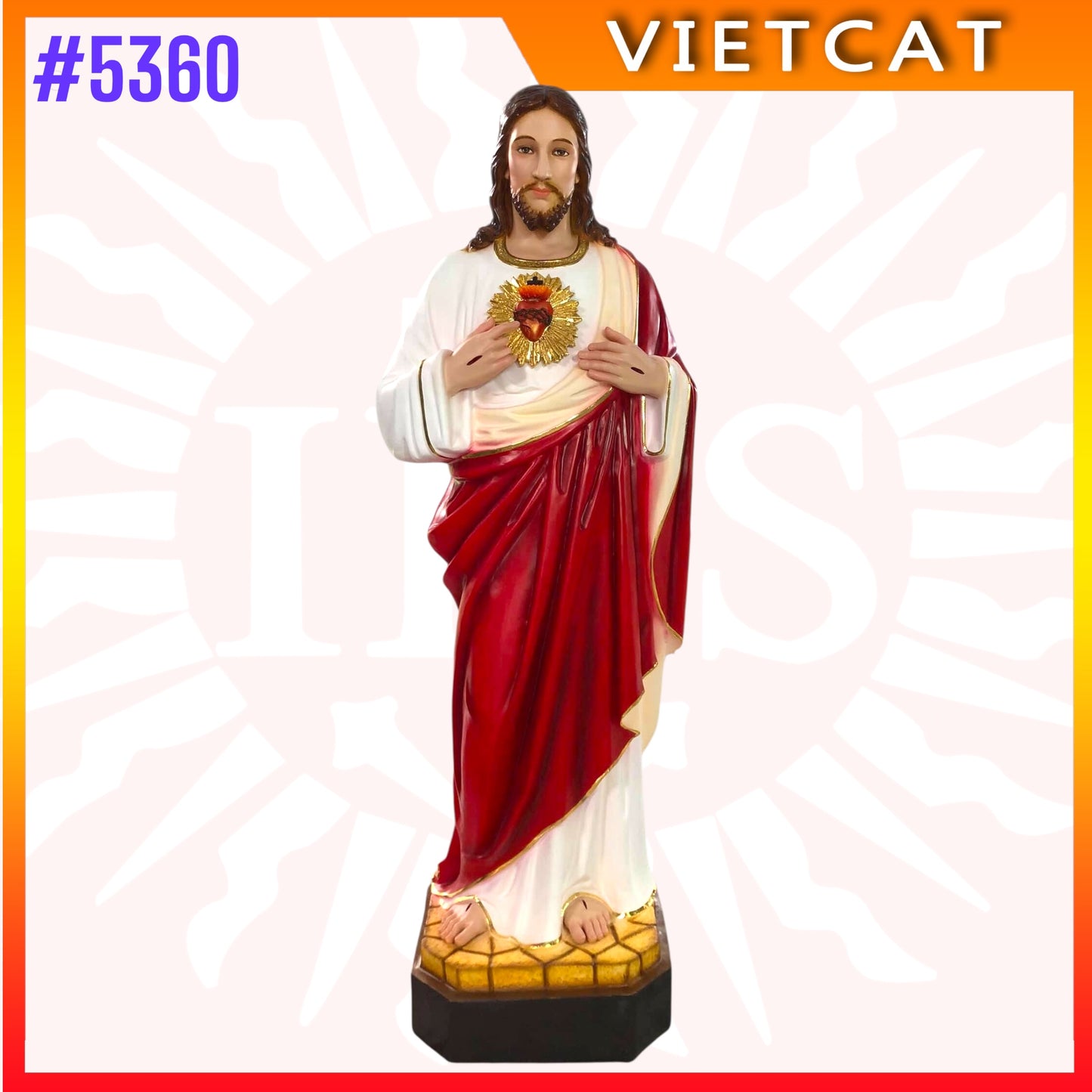 #5360 Statue of Sacred Heart of Jesus - Composite Resin