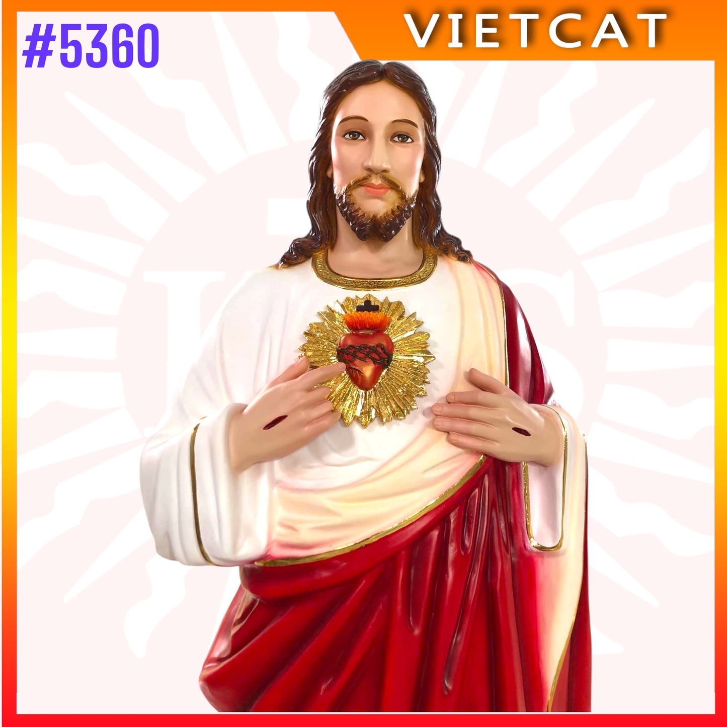 #5360 Statue of Sacred Heart of Jesus - Composite Resin