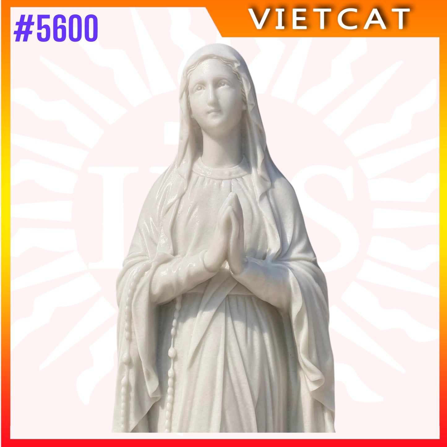 #5600 Statue of Our Lady of Lourdes | Natural Marble