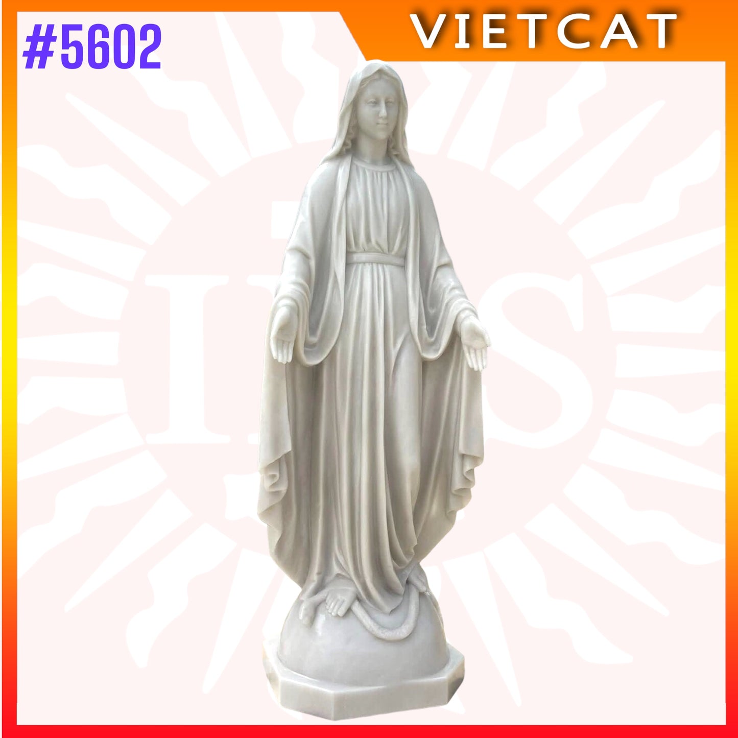 #5602 Statue of Our Lady of Grace – Hail Mary | Natural Marble