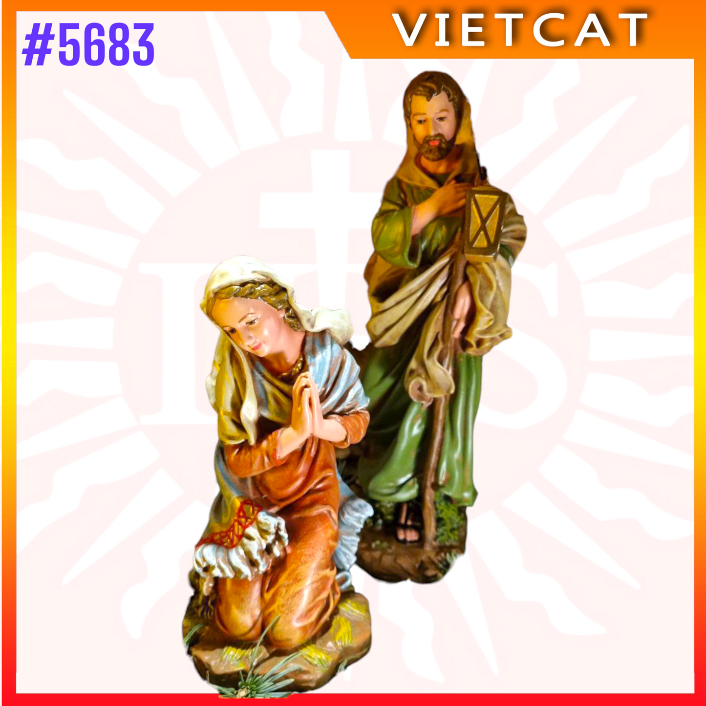 #5683 Hand Painted 6-Piece Indoor Nativity Sets |Resin Figurine|Made in Vietnam