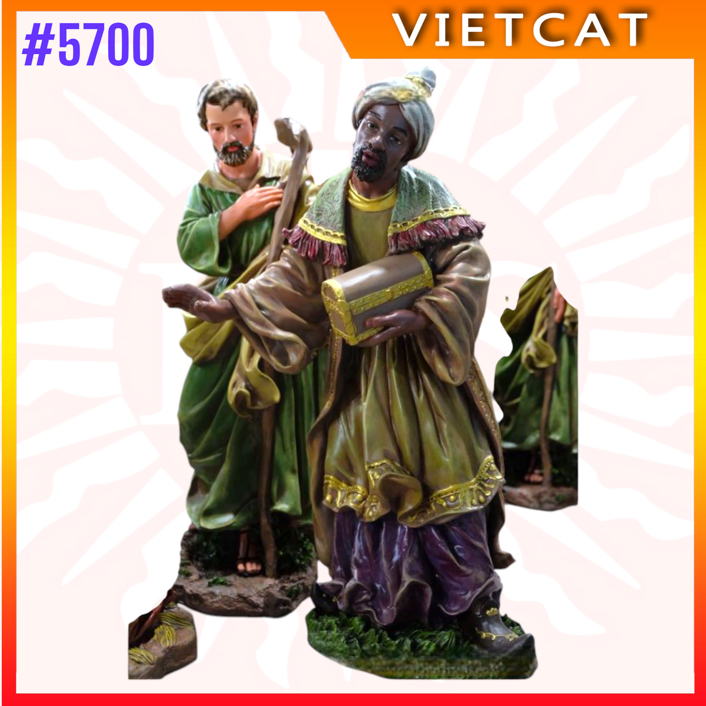 #5700 Hand Painted 11-Piece Indoor Nativity Sets |Resin Figurine|Made in Vietnam