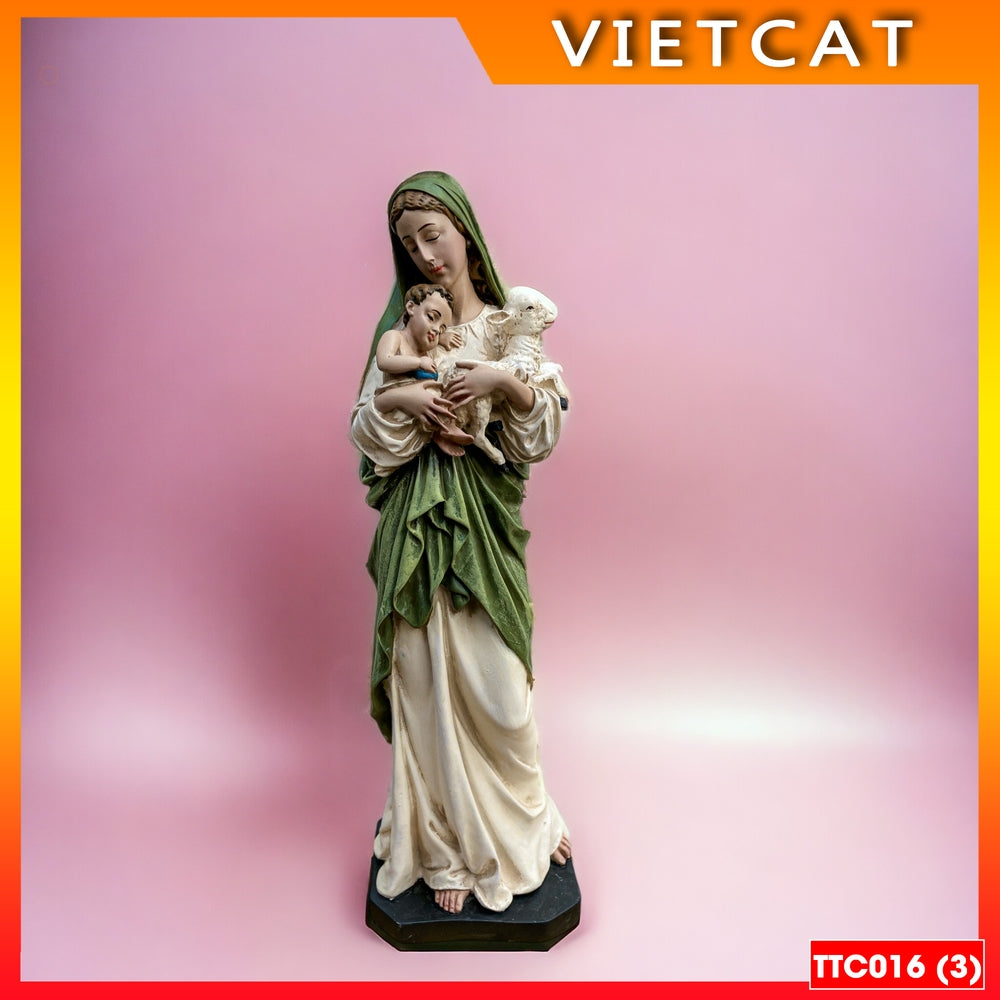 Statue of Virgin Mary holding Jesus 30cm High-grade Composite TTC016