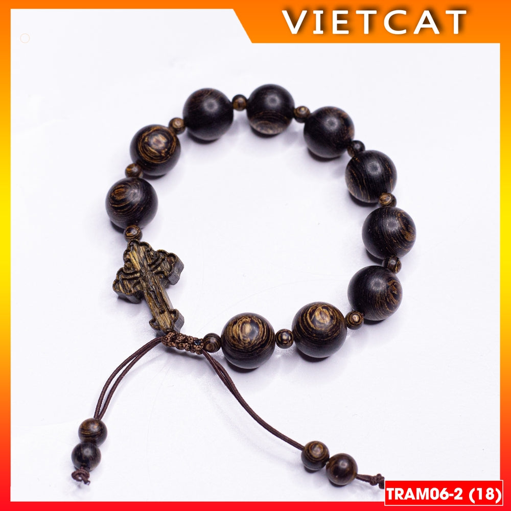 Agarwood Rosary 10mm 12mm 14mm TRAM06-2 - Agarwood rosary beads sinking - Catholic gift