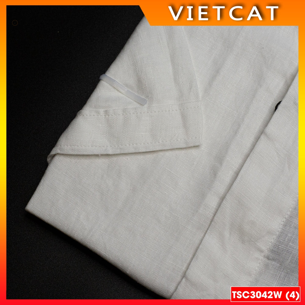 White cotton short-sleeved priest collared shirt TSC3042W - Gift for patronal feast, ordination, parish priest's birthday