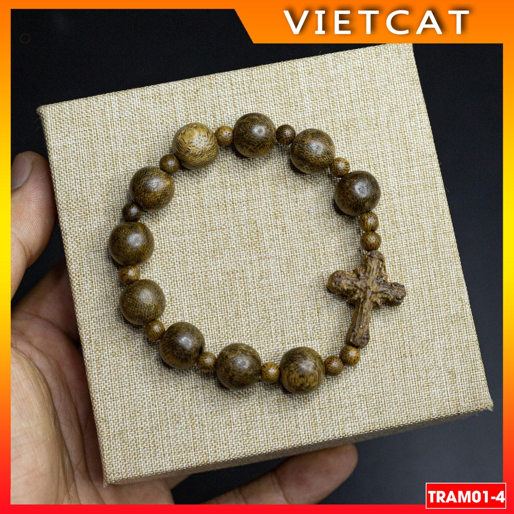 Agarwood Rosary 10mm 12mm 14mm TRAM01-4 - Natural agarwood rosary - Catholic gift