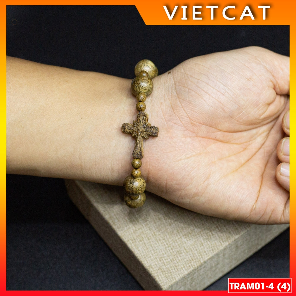 Agarwood Rosary 10mm 12mm 14mm TRAM01-4 - Natural agarwood rosary - Catholic gift