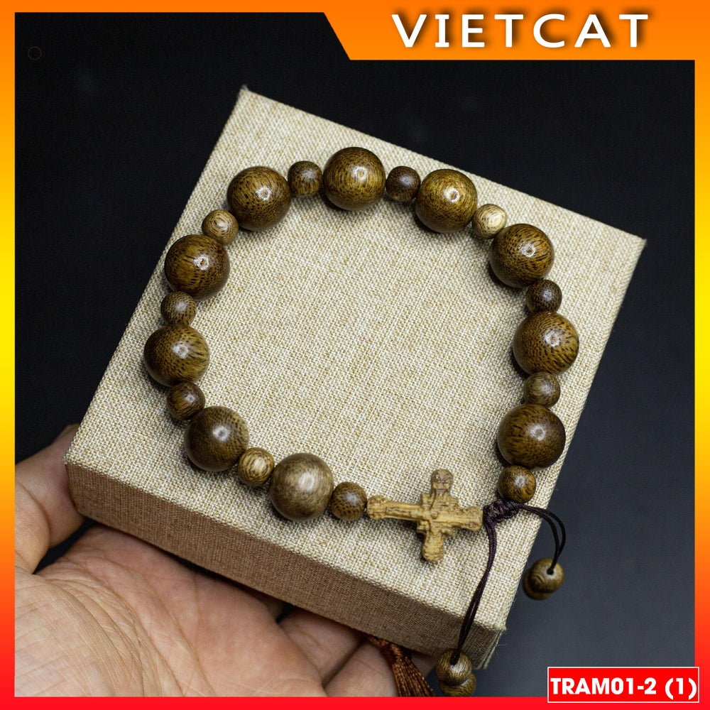 Agarwood Rosary 10mm 12mm 14mm TRAM01-2 - Natural agarwood rosary - Catholic gift