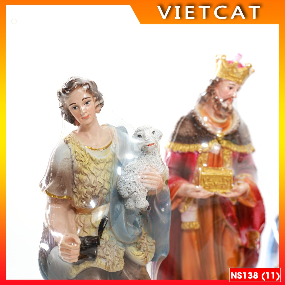 Set of 11 Christmas statues 15cm - Composite material NS138 Catholic gift, Christmas decoration