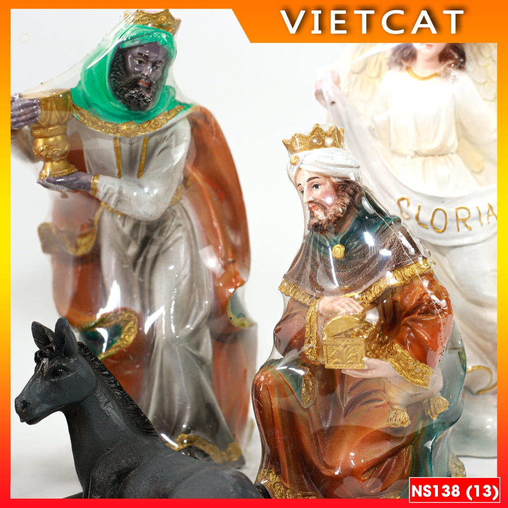 Set of 11 Christmas statues 15cm - Composite material NS138 Catholic gift, Christmas decoration