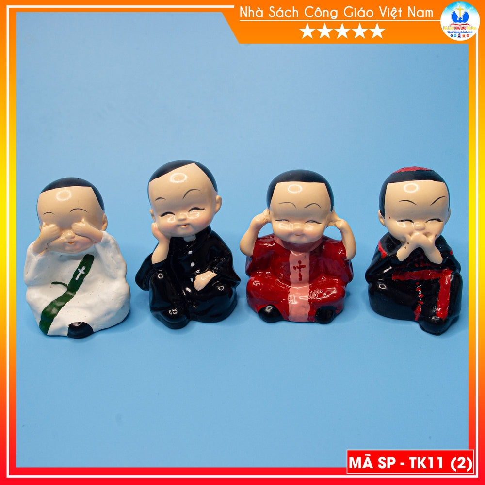 Set of four mini statues TK11 - Unique Catholic gift for fathers, deacons - Priests - Bishops