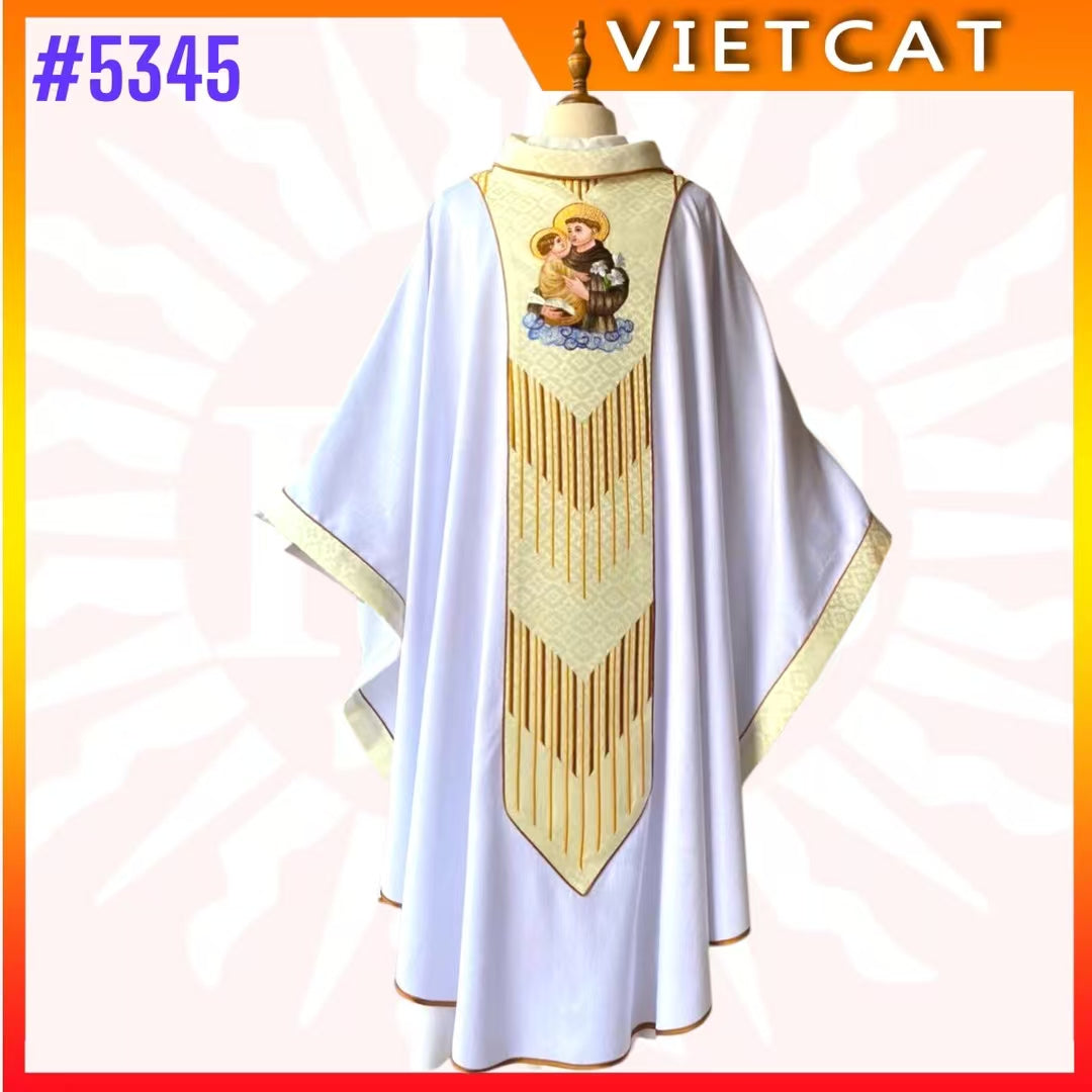 #5345 Chasuble Priest's Vestment embroidered with image of Saint Antony