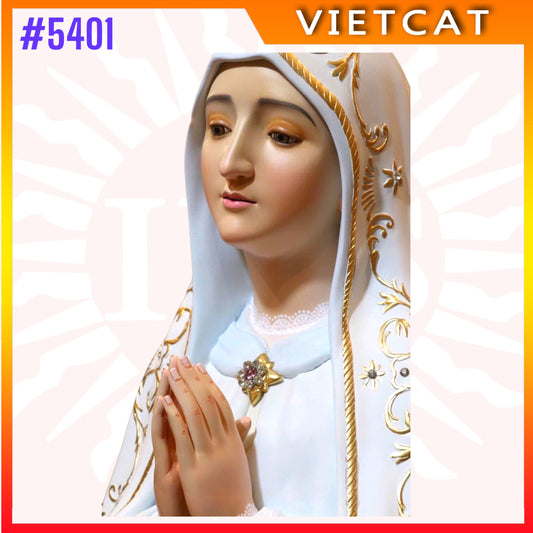 #5401 Hand-drawed Colored Wooden Statue of Our Lady of Fatima