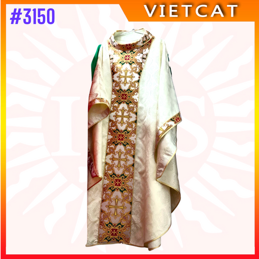 #3150 Elegant Cream-gold Chasuble | Priest's Vestment