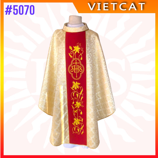 #5070 Elegant Golden Chasuble | Priest's Vestment