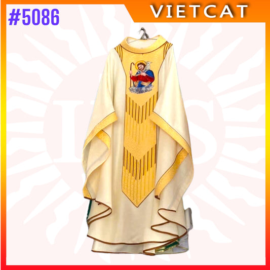 #5086 Elegant Golden Chasuble | Priest's Vestment
