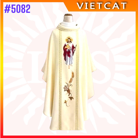 #5082 Elegant Cream-gold Chasuble | Priest's Vestment