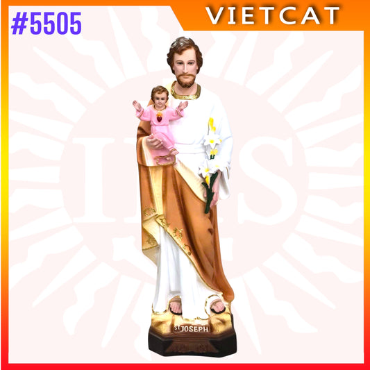 #5505 Statue of Saint Joseph holding Jesus - Composite Resin