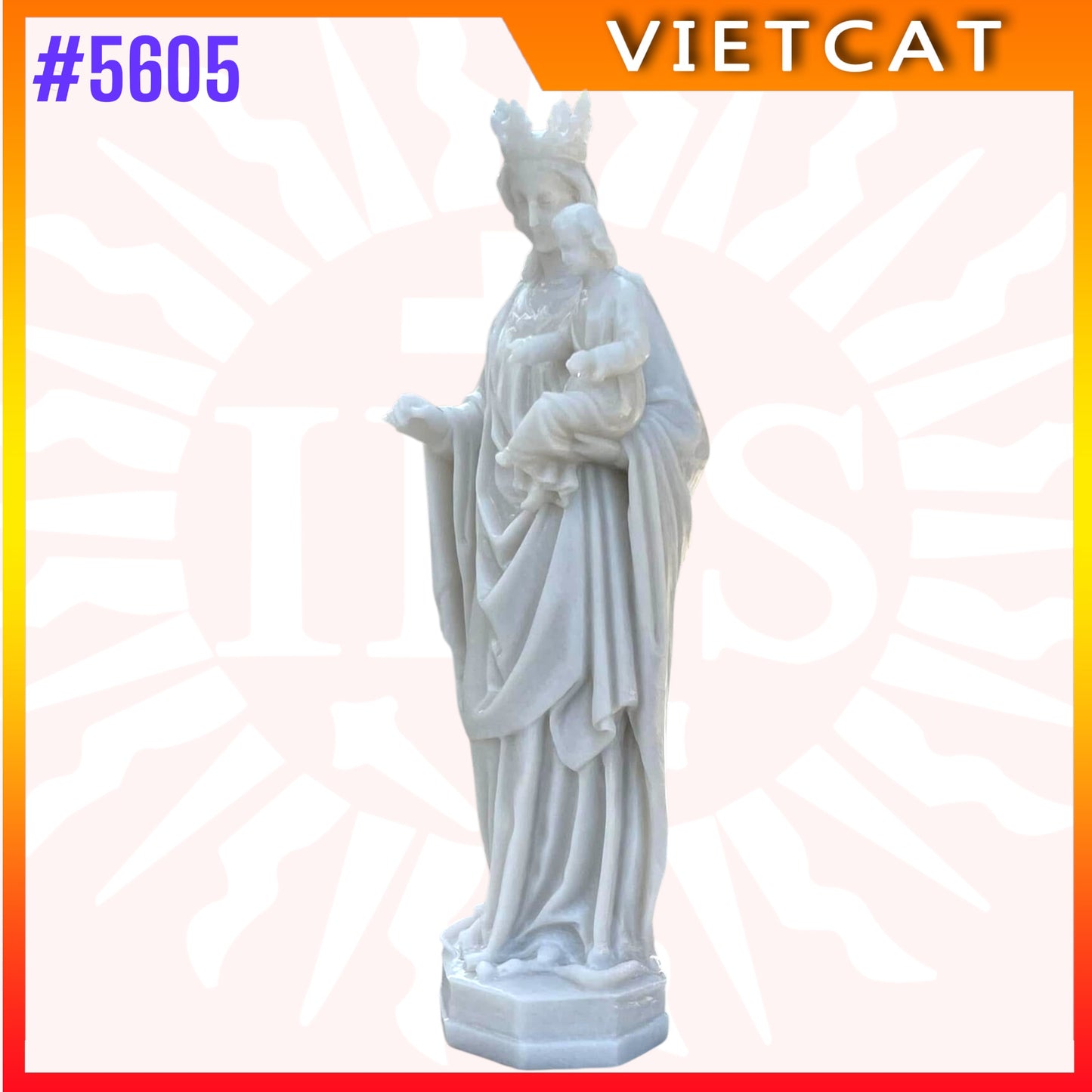 #5605 Statue of Our Lady – Mother of God | Natural Marble