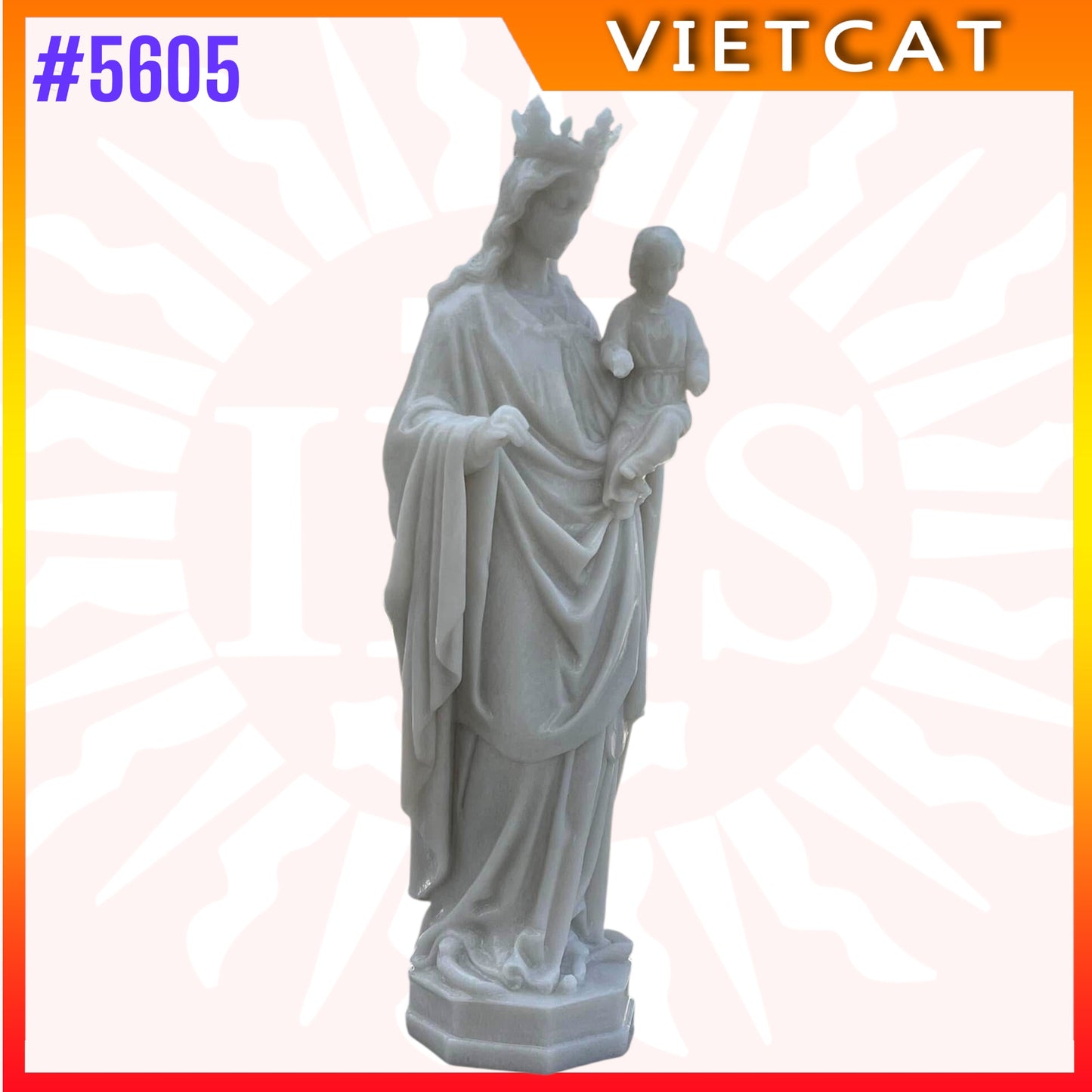 #5605 Statue of Our Lady – Mother of God | Natural Marble