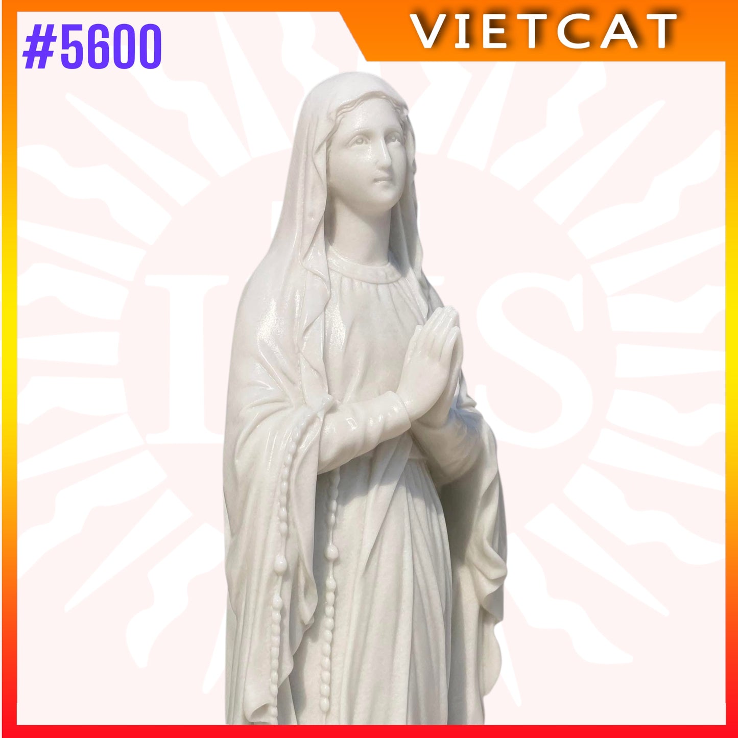#5600 Statue of Our Lady of Lourdes | Natural Marble