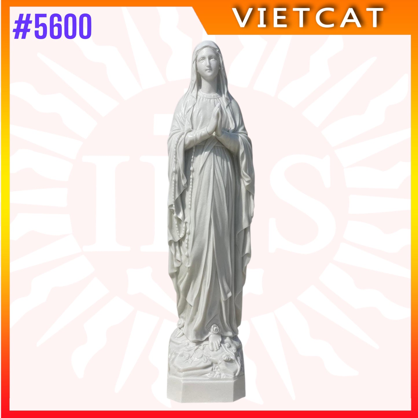 #5600 Statue of Our Lady of Lourdes | Natural Marble