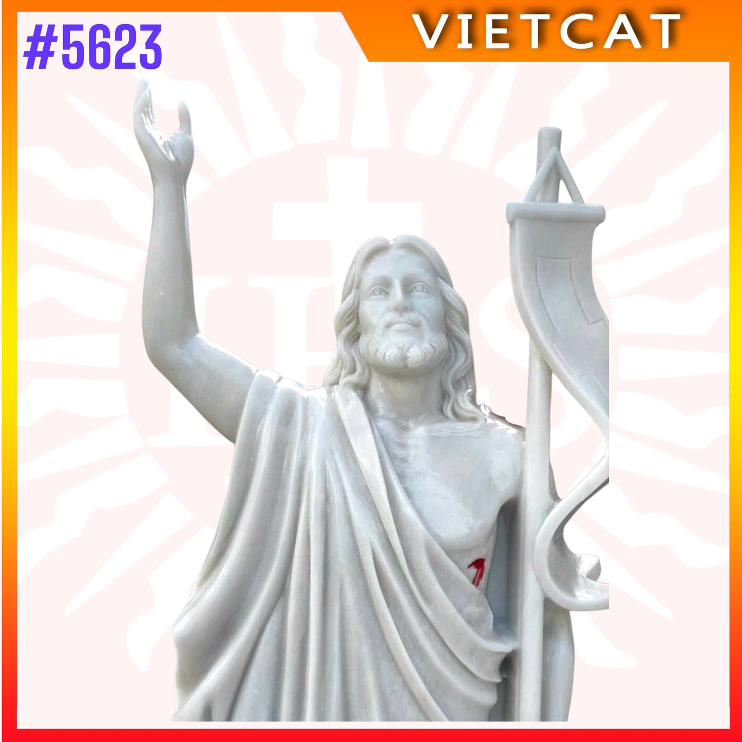 #5623 Statue of Risen Christ | Natural Marble