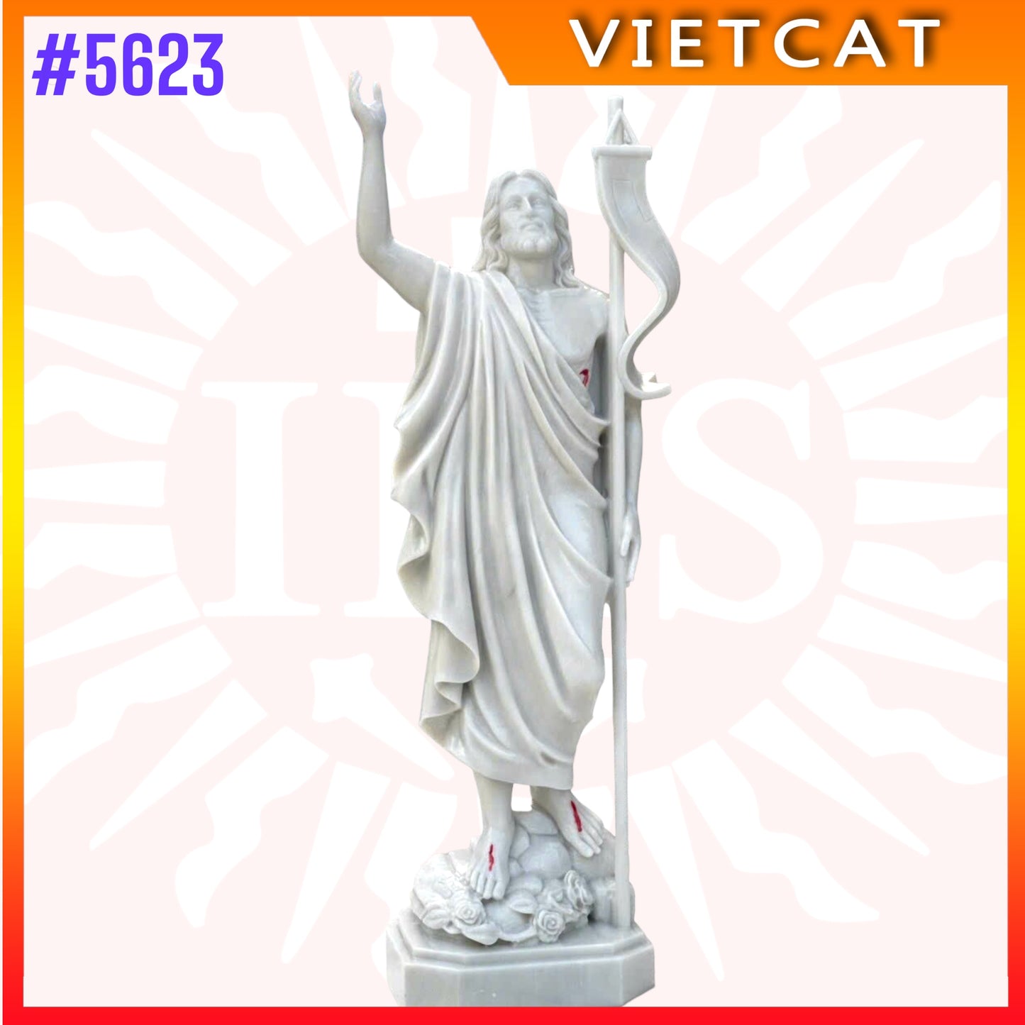 #5623 Statue of Risen Christ | Natural Marble