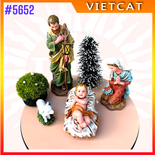 #5652 Hand Painted 4-Piece Indoor Nativity Sets ｜Resin Figurine｜Made in Vietnam