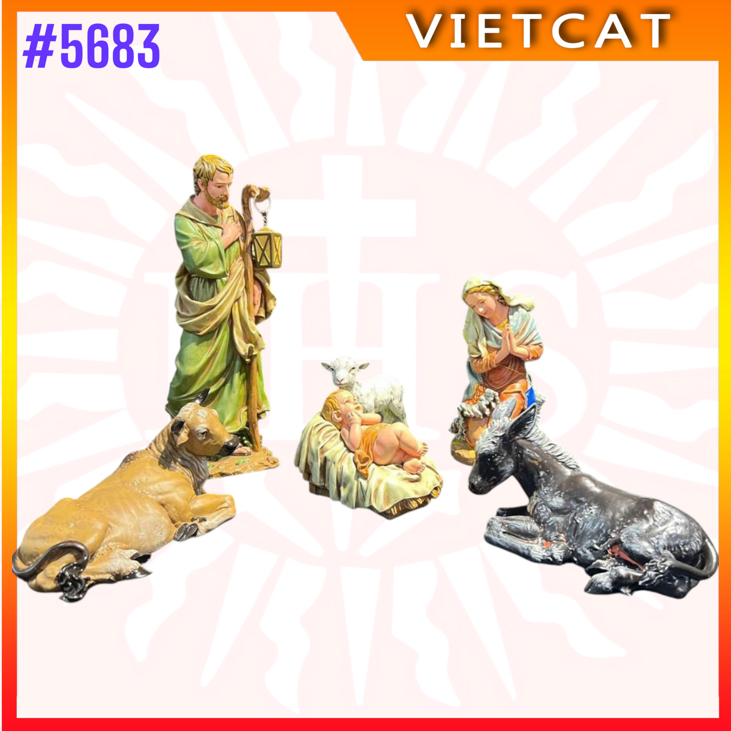 #5683  Hand Painted 6-Piece Indoor Nativity Sets ｜Resin Figurine｜Made in Vietnam
