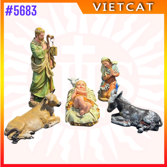 #5683  Hand Painted 6-Piece Indoor Nativity Sets ｜Resin Figurine｜Made in Vietnam