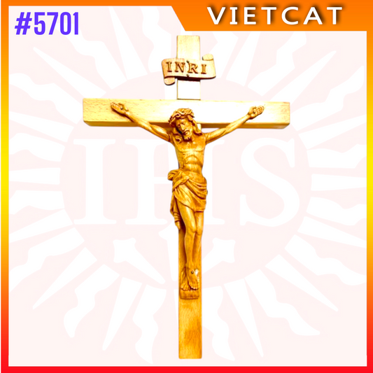 #5701 Wooden Crucifix Wall Hanging – Made in Vietnam