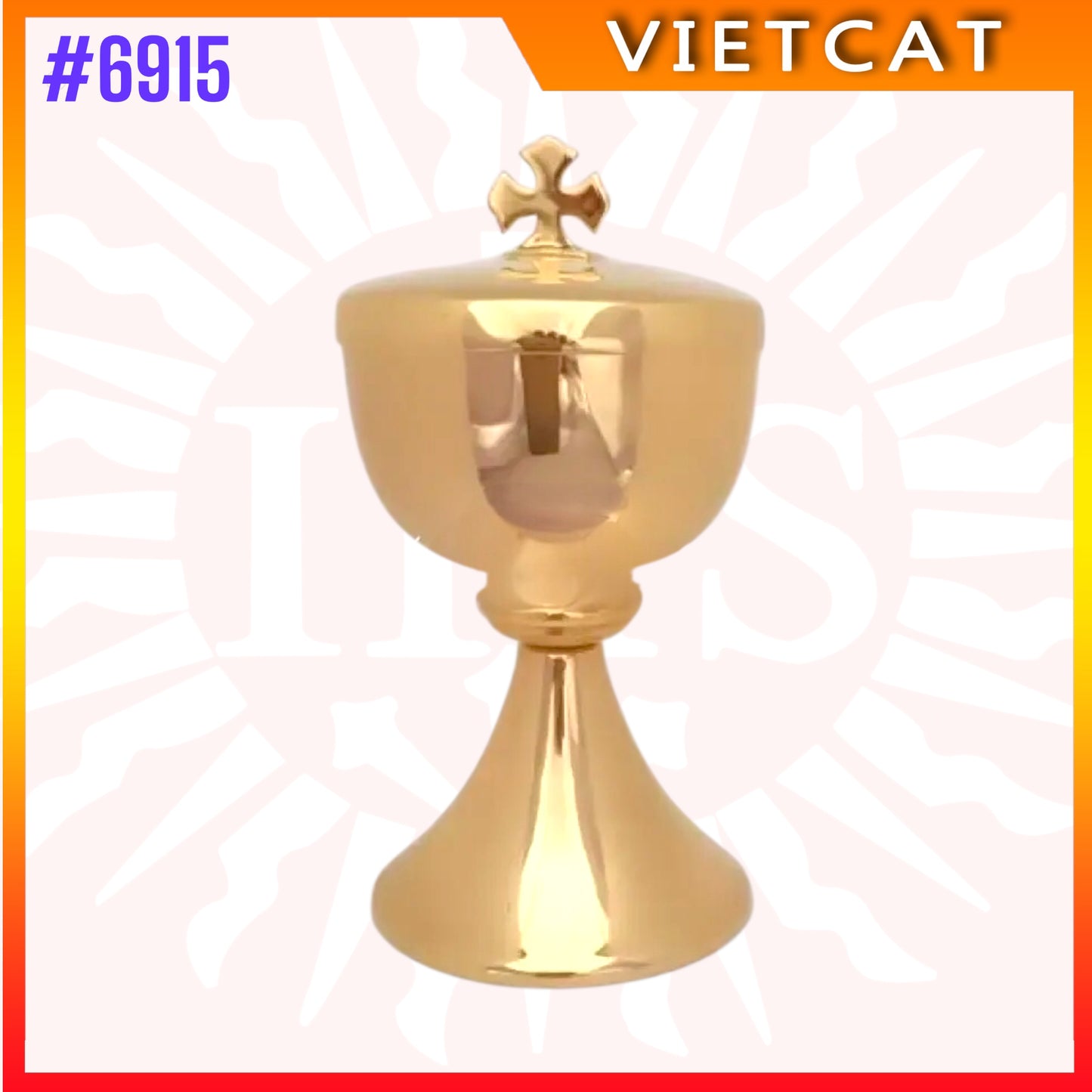 #6915 Vietnam Imported Gold-Plated Brass Ciborium | H14.5cm