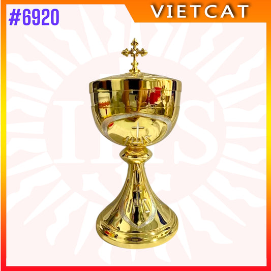 #6920 Premium Gold-Plated Brass Ciborium | Made-in-Vietnam | H22cm