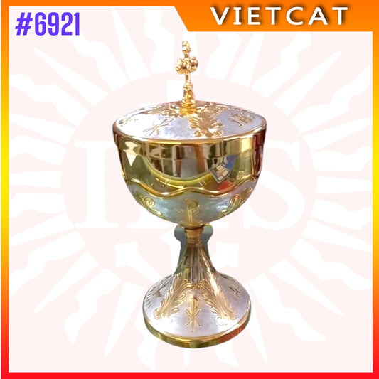 #6921 Premium Gold-Plated Brass Ciborium | Made-in-Vietnam | H22cm