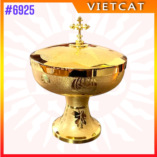 #6925 Gold-Plated Brass Ciborium | Made-in-Vietnam | H20cm