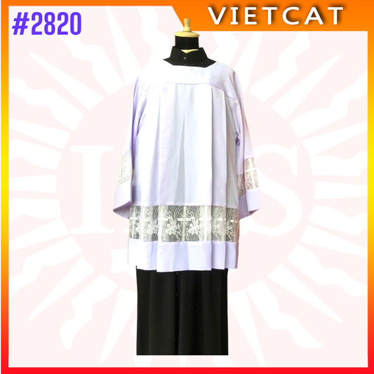 #2820 Altar Server Surplice with elegant lace | Made in Vietnam