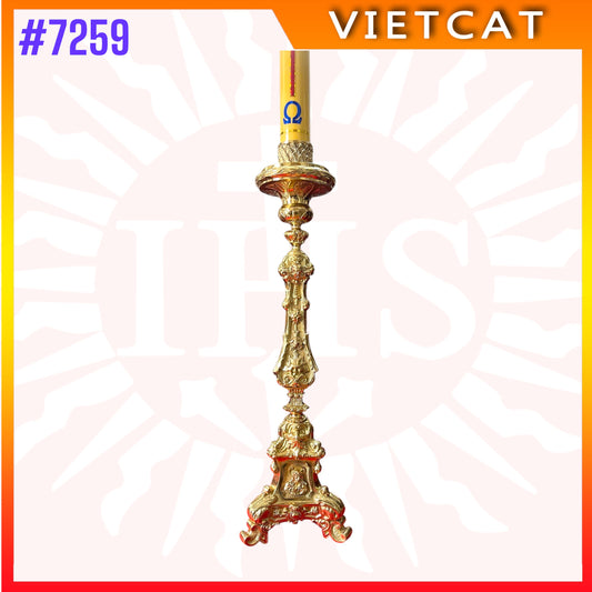 #7259 Vietnam imported high-quality solid brass Paschal candlestick | H140cm
