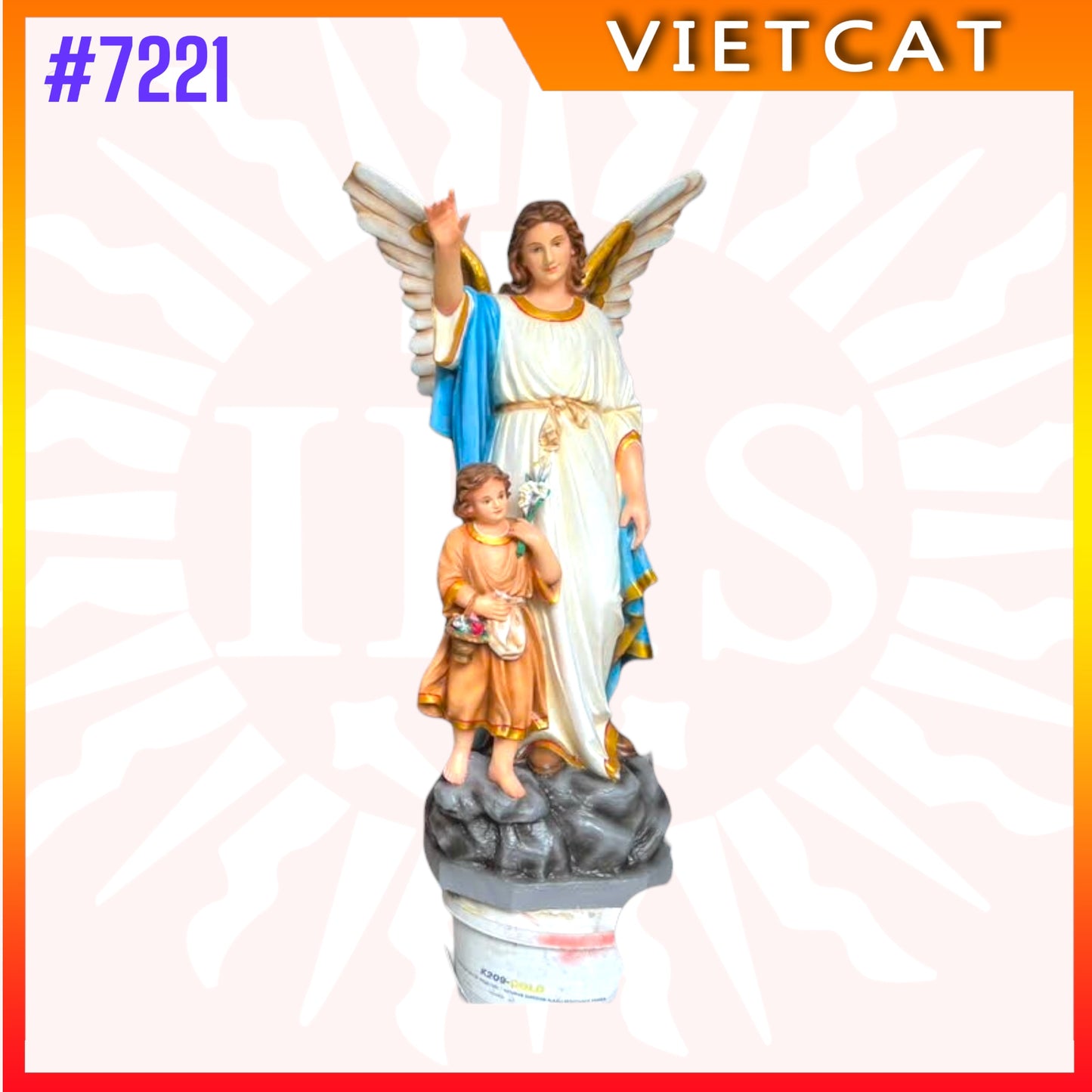 #7221 Hand-Painted Angel Cement Statue imported from Vietnam｜Made to Order