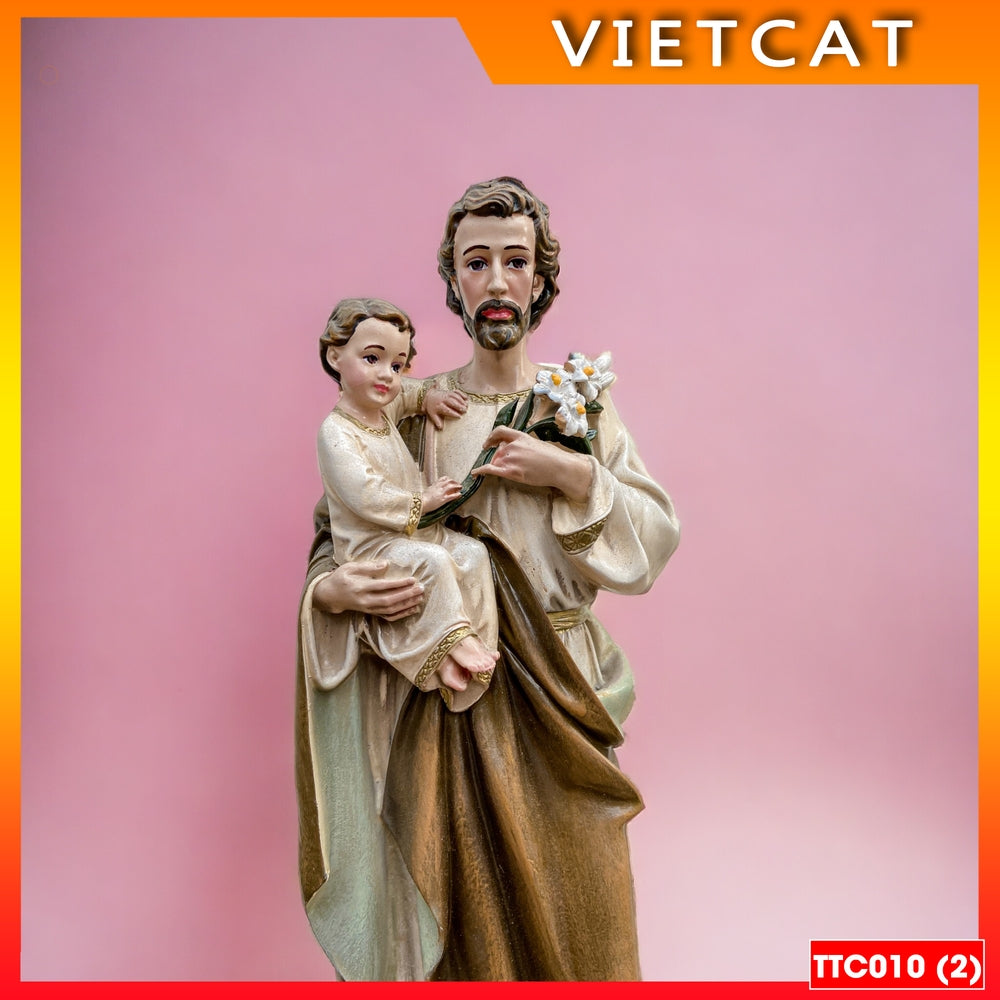 Saint Joseph holding Jesus 25cm Premium Composite TTC010 - Catholic Gift
