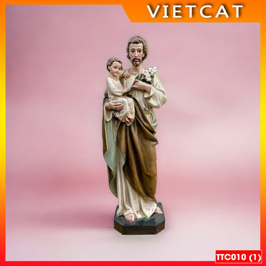 Saint Joseph holding Jesus 25cm Premium Composite TTC010 - Catholic Gift