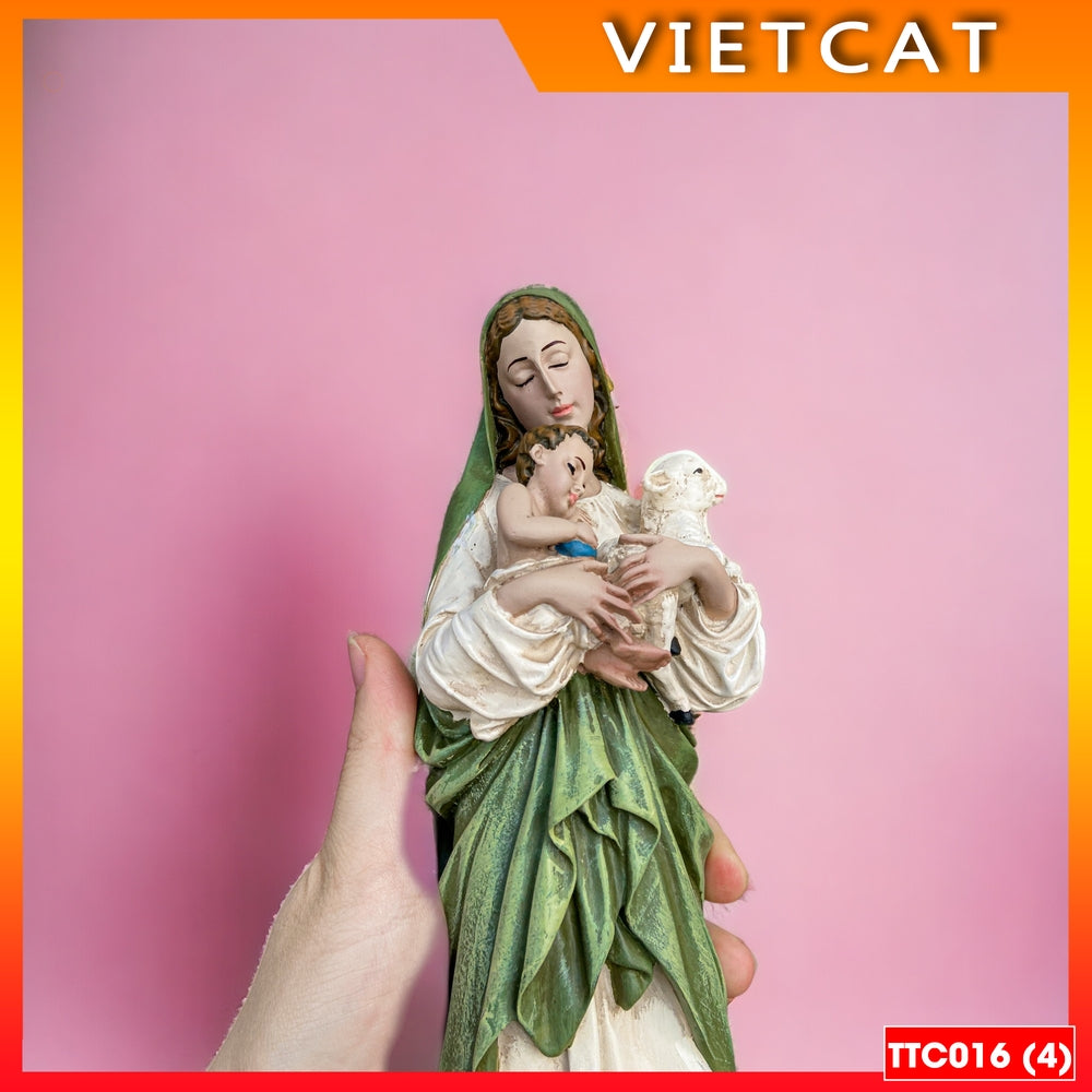 Statue of Virgin Mary holding Jesus 30cm High-grade Composite TTC016