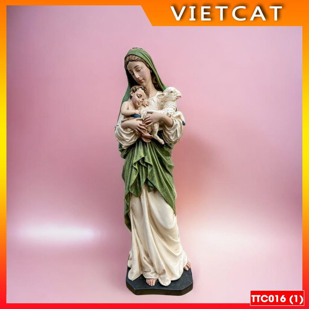 Statue of Virgin Mary holding Jesus 30cm High-grade Composite TTC016