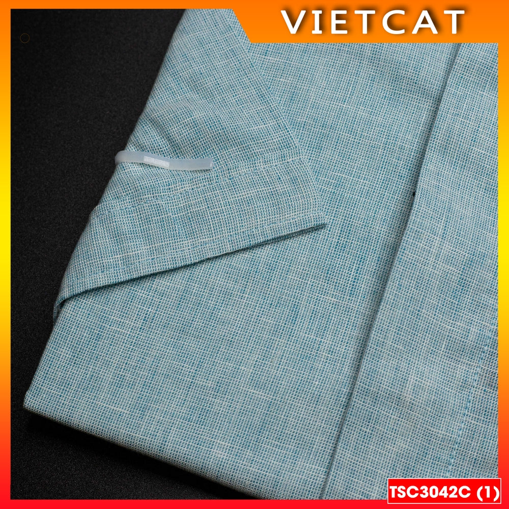 Blue Linen Short Sleeve Priest Collar Shirt TSC3042C - Gift for Patron Saint's Day, Ordination, Parish Priest's Birthday