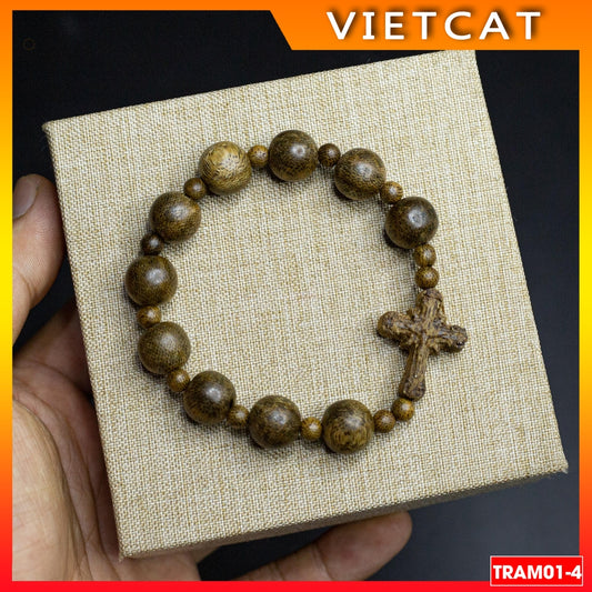 Agarwood Rosary 10mm 12mm 14mm TRAM01-4 - Natural agarwood rosary - Catholic gift