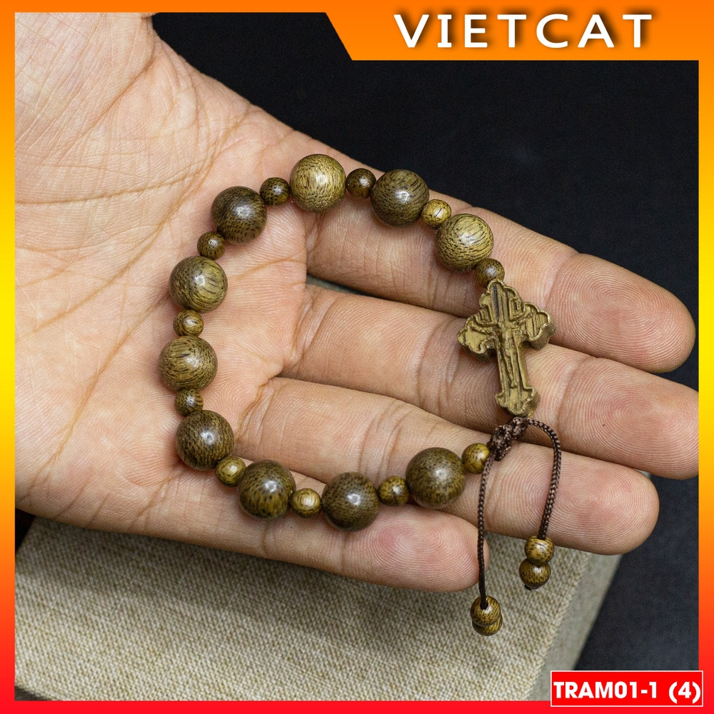 Agarwood Rosary 10mm 12mm 14mm TRAM01-4 - Natural agarwood rosary - Catholic gift