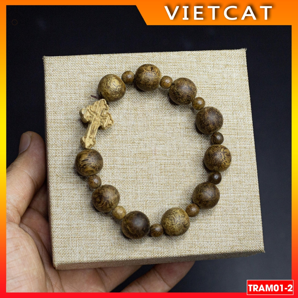 Agarwood Rosary 10mm 12mm 14mm TRAM01-2 - Natural agarwood rosary - Catholic gift
