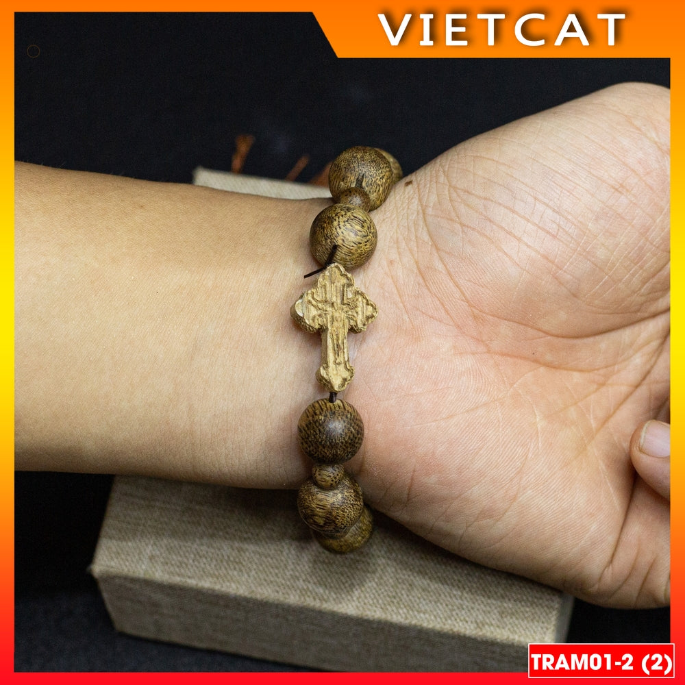 Agarwood Rosary 10mm 12mm 14mm TRAM01-2 - Natural agarwood rosary - Catholic gift