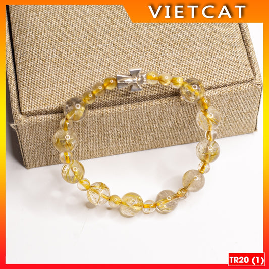 Rosary - Golden Rutilated Quartz Rosary - Model TR20 for men and women - Delicate and meaningful Catholic gift