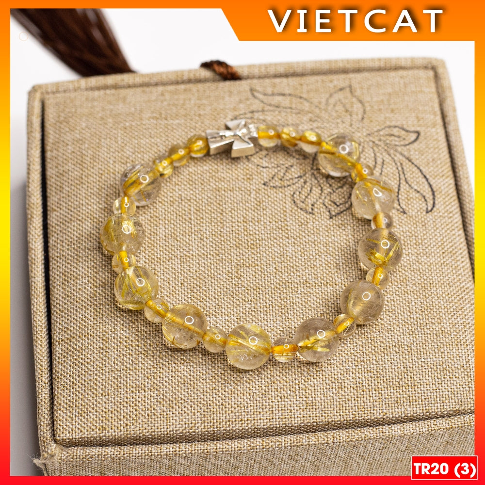 Rosary - Golden Rutilated Quartz Rosary - Model TR20 for men and women - Delicate and meaningful Catholic gift